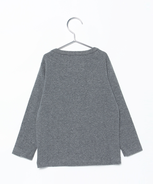 CIAOPANIC TYPY（チャオパニックティピー）の「メガネ刺繍ポケットロングスリーブTee（Tシャツ/カットソー・キッズ・ネイビー/グレー/アイボリー/オリーブ・105/135/125/115/95）」の5枚目の写真