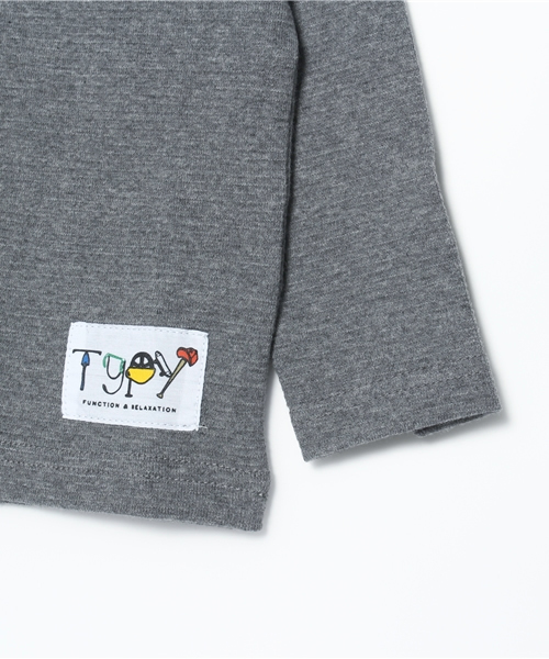 CIAOPANIC TYPY（チャオパニックティピー）の「メガネ刺繍ポケットロングスリーブTee（Tシャツ/カットソー・キッズ・ネイビー/グレー/アイボリー/オリーブ・105/135/125/115/95）」の7枚目の写真