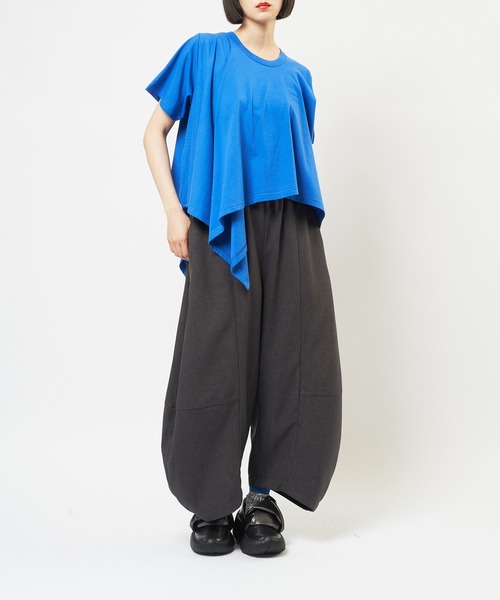 gomme(ゴム)の「スクエアヘムT(Tシャツ/カットソー・レディース・ホワイト/ブルー/チャコールグレー/ブラック・MEDIUM)」の19枚目の写真