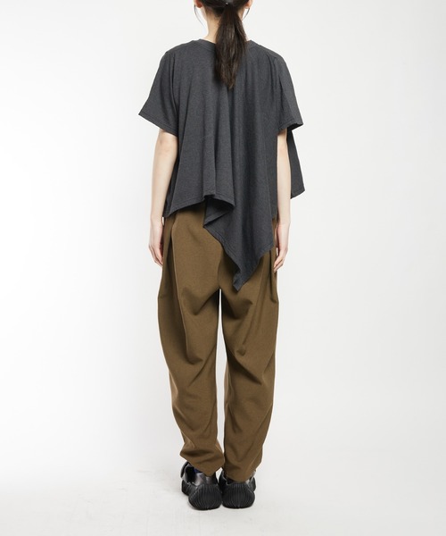 gomme(ゴム)の「スクエアヘムT(Tシャツ/カットソー・レディース・ホワイト/ブルー/チャコールグレー/ブラック・MEDIUM)」の14枚目の写真