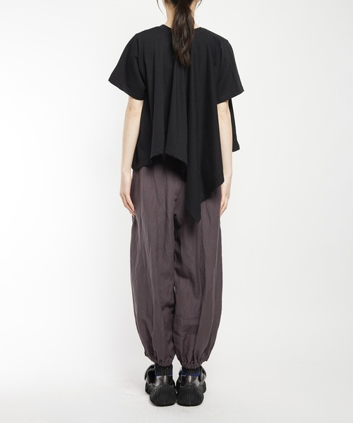 gomme(ゴム)の「スクエアヘムT(Tシャツ/カットソー・レディース・ホワイト/ブルー/チャコールグレー/ブラック・MEDIUM)」の7枚目の写真