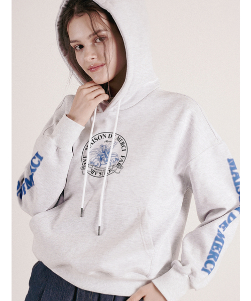 FABULOUS ARCHIVE(ファビュラスアーカイブ)の「ウィメンズクロップルリスサークルヘビーテリーフードパーカーアッシュグレー(FCD4TS714W)(パーカー・レディース・ライトグレー・FREE)」の2枚目の写真