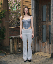 PLEASENOFOLLOW（プリーズノーフォロー）の「25Yuna Boots-Cut Leggings (Melange Grey)（レギンス/スパッツ・レディース）」