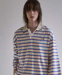 クラシックストライプロングスリーブTシャツ_スカイブルー,ディープグリーン