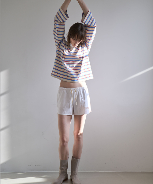 GRIDAJ(クリダジェイ)の「クラシックストライプロングスリーブTシャツ_スカイブルー,ディープグリーン(ポロシャツ・レディース・その他・FREE)」の4枚目の写真