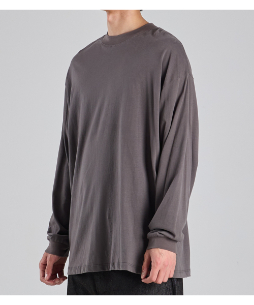 BUTTON SEOUL（ボタンソウル）の「スーピマ100 ロングスリーブTシャツ (グレー)（Tシャツ/カットソー・レディース・その他・MEDIUM/LARGE/X-LARGE）」の3枚目の写真