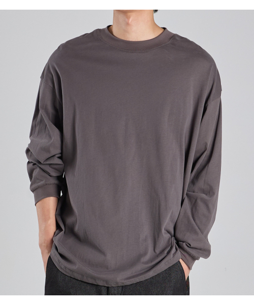 BUTTON SEOUL（ボタンソウル）の「スーピマ100 ロングスリーブTシャツ (グレー)（Tシャツ/カットソー・レディース・その他・MEDIUM/LARGE/X-LARGE）」の6枚目の写真