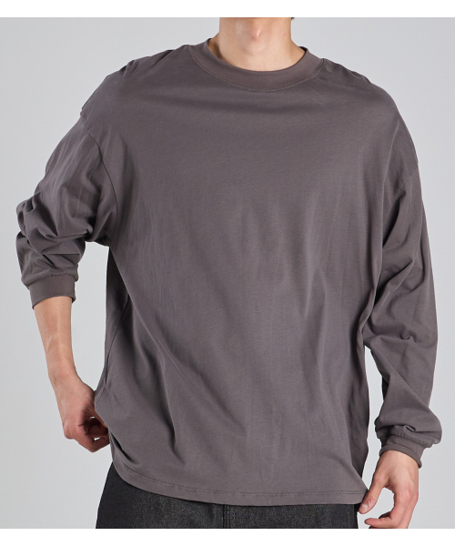 BUTTON SEOUL（ボタンソウル）の「スーピマ100 ロングスリーブTシャツ (グレー)（Tシャツ/カットソー・レディース・その他・MEDIUM/LARGE/X-LARGE）」の7枚目の写真