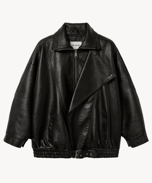 LADY VOLUME(レディーボリューム)の「9202 ウォッシングレザーオーバーサイズジャケット (ブラック)(ライダースジャケット・レディース・その他・FREE)」の8枚目の写真