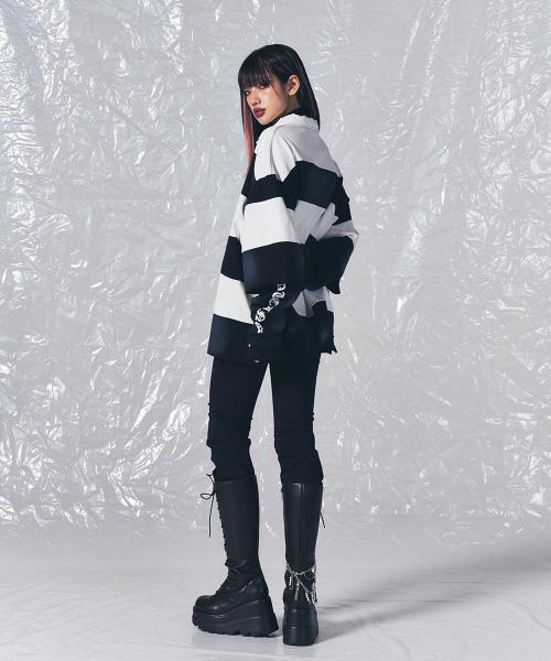 SCHISM INDUCING(スキズムインデューシング)の「FR RUGBY LONG SLEEVES BLACK(ポロシャツ・レディース・その他・MEDIUM/LARGE)」の7枚目の写真