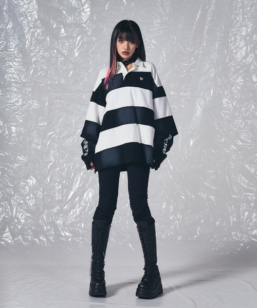 SCHISM INDUCING(スキズムインデューシング)の「FR RUGBY LONG SLEEVES BLACK(ポロシャツ・レディース・その他・MEDIUM/LARGE)」の17枚目の写真