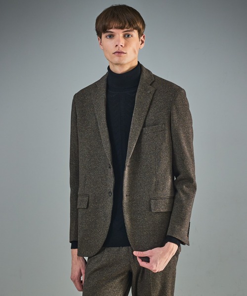 ABAHOUSE(アバハウス)の「【セットアップ対応】WOOL×COTTON ムリネ ジャージー ジャケット / FLEX JACKET / 2WAYストレッチ(セットアップ・メンズ・グレー/ブラウン/ネイビー・44/46/48/50)」の3枚目の写真