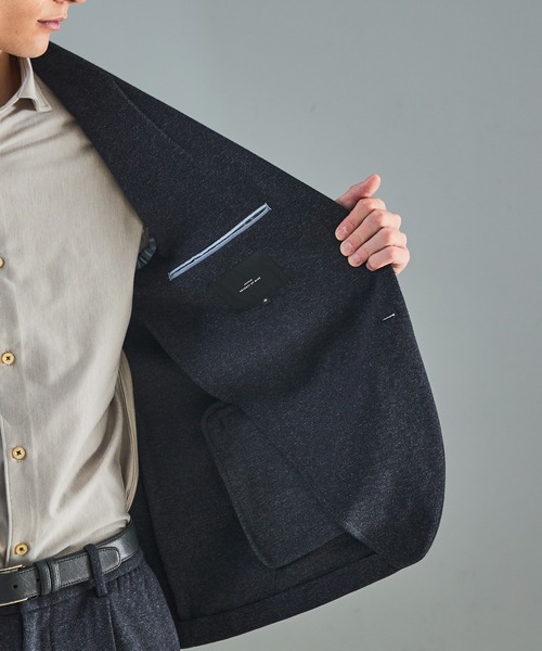 ABAHOUSE(アバハウス)の「【セットアップ対応】WOOL×COTTON ムリネ ジャージー ジャケット / FLEX JACKET / 2WAYストレッチ(セットアップ・メンズ・グレー/ブラウン/ネイビー・44/46/48/50)」の12枚目の写真