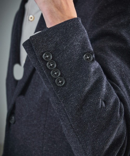 ABAHOUSE(アバハウス)の「【セットアップ対応】WOOL×COTTON ムリネ ジャージー ジャケット / FLEX JACKET / 2WAYストレッチ(セットアップ・メンズ・グレー/ブラウン/ネイビー・44/46/48/50)」の8枚目の写真