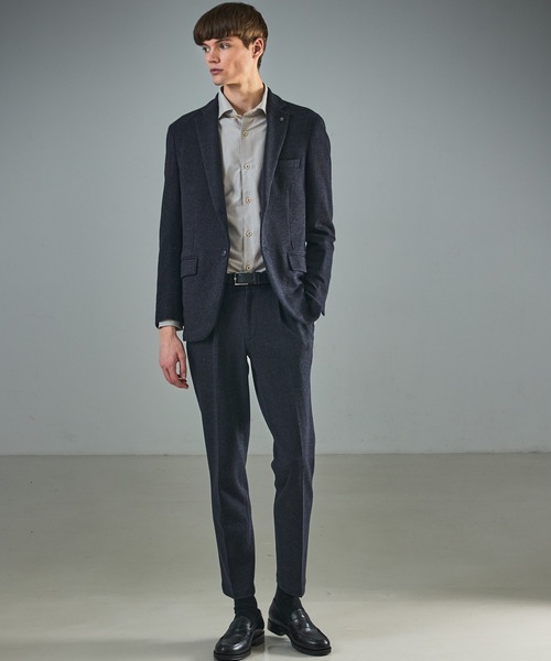 ABAHOUSE(アバハウス)の「【セットアップ対応】WOOL×COTTON ムリネ ジャージー ジャケット / FLEX JACKET / 2WAYストレッチ(セットアップ・メンズ・グレー/ブラウン/ネイビー・44/46/48/50)」の18枚目の写真