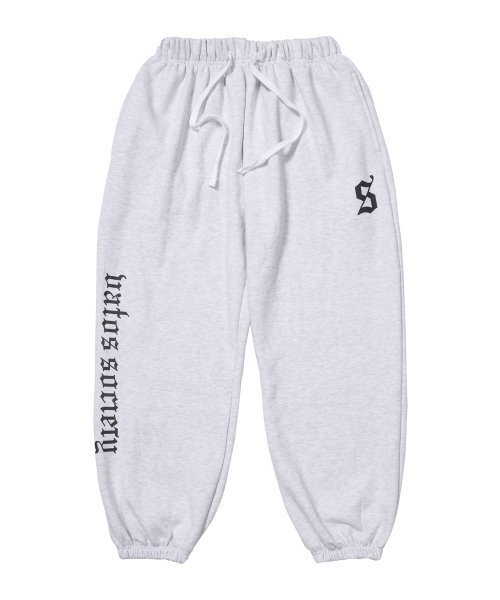 OLD LETTER WIDE JOGGER PANTSWHITE MELANGE
