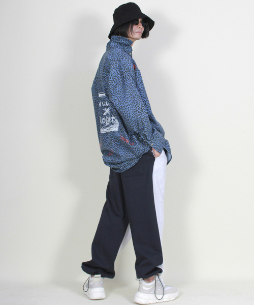 DEMARC(ドゥマーク)の「反転配色ワイドフィットワンタックストリングジョガーパンツネイビー&ホワイト(スウェットパンツ・メンズ・その他・LARGE)」の3枚目の写真