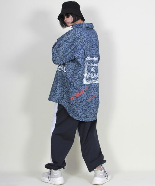DEMARC(ドゥマーク)の「反転配色ワイドフィットワンタックストリングジョガーパンツネイビー&ホワイト(スウェットパンツ・メンズ・その他・LARGE)」の4枚目の写真