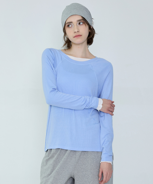 DEVIWEAR(デヴィウェア)の「ソフトスリットカバーアップ DEVI-T0027-スカイブルー(Tシャツ/カットソー・レディース・その他・FREE)」の1枚目の写真
