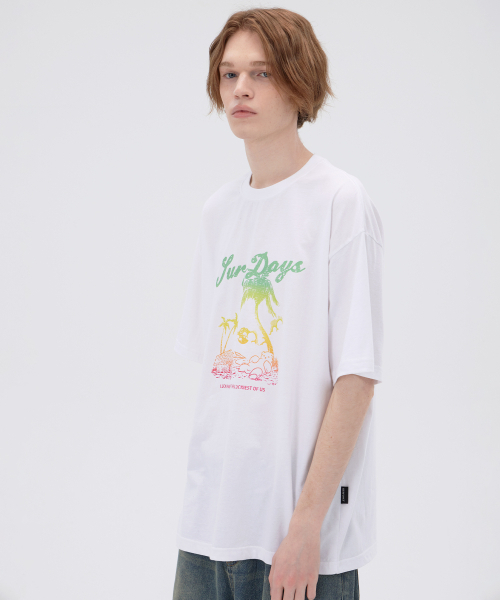 DYSFUNCT(ディスファンクト)の「PALM TREE T-SHIRT (WHITE)(Tシャツ/カットソー・レディース・その他・LARGE/MEDIUM)」の3枚目の写真
