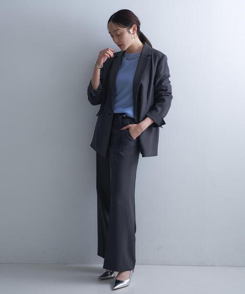 UNTITLED（アンタイトル）の「【イージーケア/接触冷感/UVカット】エアリー ワイドパンツ（その他パンツ・レディース・チャコールグレー/ネイビー/ナチュラル・04/03/02/50/48/46/44/42/01/00）」の7枚目の写真