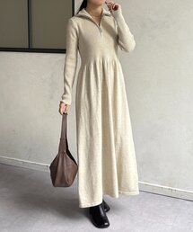 Thevon | ハーフジップリブニットフレアワンピース(ワンピース)