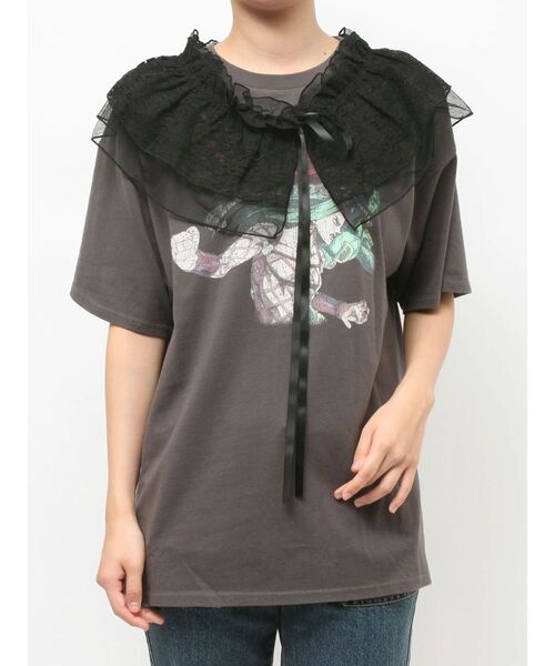 jouetie（ジュエティ）の「【アニメ『ジョジョの奇妙な冒険 ストーンオーシャン』×jouetie】オーバーTシャツ（Tシャツ/カットソー・レディース・ブルー/オフホワイト/ブラック・MEDIUM）」の5枚目の写真