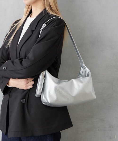 BIRTHDAY BAR(バースデイバー)の「フェイクレザーワンショルダーミニバッグ エコバッグ付き(ショルダーバッグ・レディース・ブラック/ブラウン/シルバー・0)」の3枚目の写真