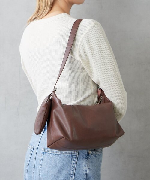 BIRTHDAY BAR（バースデイバー）の「フェイクレザーワンショルダーミニバッグ　エコバッグ付き（ショルダーバッグ・レディース・ブラウン/ブラック/シルバー・0）」の10枚目の写真