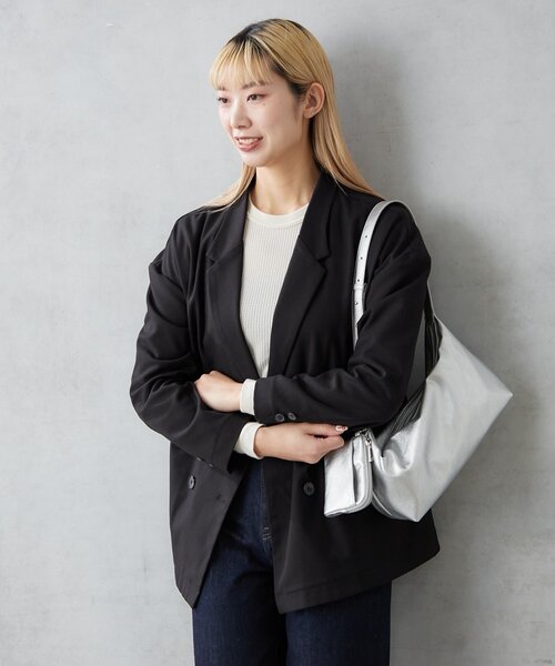 BIRTHDAY BAR(バースデイバー)の「フェイクレザーワンショルダーミニバッグ エコバッグ付き(ショルダーバッグ・レディース・ブラック/ブラウン/シルバー・0)」の14枚目の写真