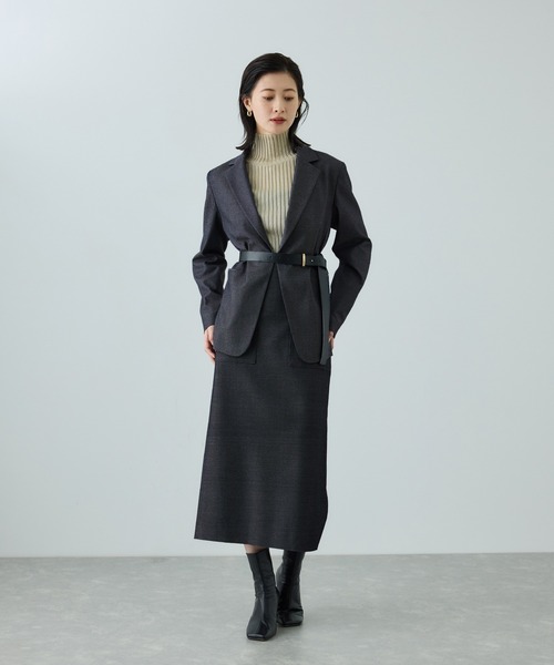 ROPE'（ロペ）の「[美人スカート]トリアセツイル ポケット付きタイトスカート(デニムライク)/イージーケア・セットアップ対応（スカート・レディース・ブルー系その他3・40/38/36）」の7枚目の写真