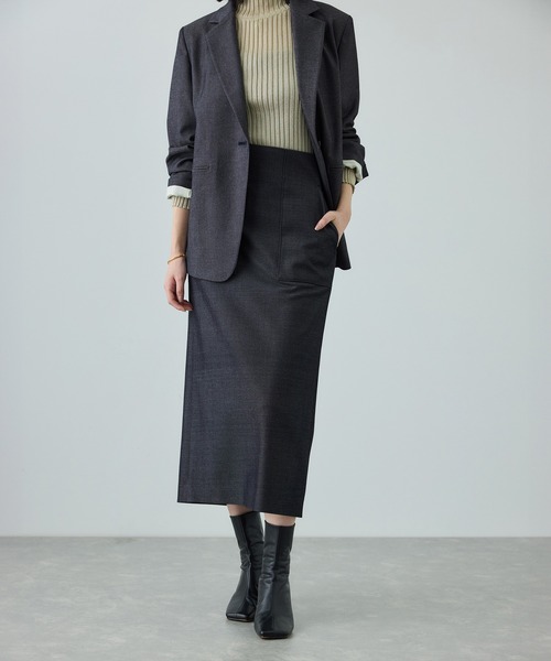 ROPE'（ロペ）の「[美人スカート]トリアセツイル ポケット付きタイトスカート(デニムライク)/イージーケア・セットアップ対応（スカート・レディース・ブルー系その他3・40/38/36）」の8枚目の写真