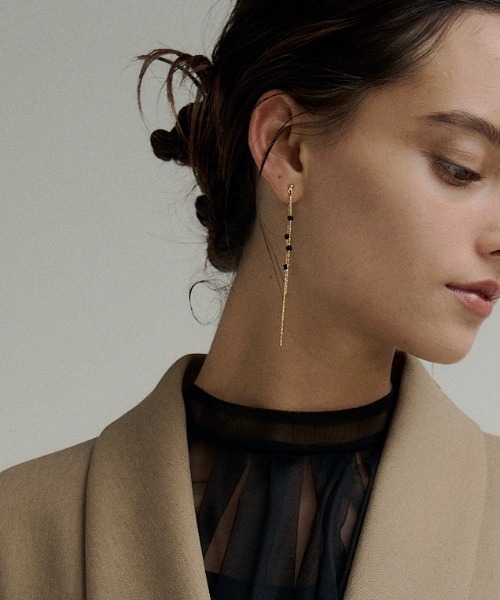 LE'RURE(リルアー)の「Onyx long pierce(ピアス(両耳用)・レディース・ゴールド・FREE)」の1枚目の写真