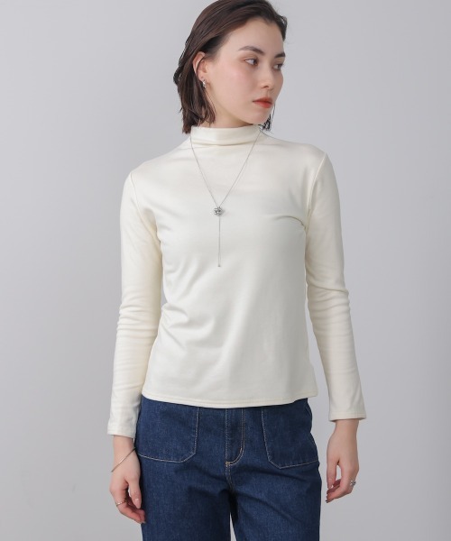 Bou Jeloud(ブージュルード)の「裏起毛シンプルインナー(Tシャツ/カットソー・レディース・ベージュ/アイボリー/ブラック/グレー/ブルー・FREE)」の6枚目の写真