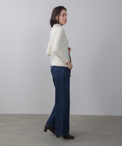 Bou Jeloud(ブージュルード)の「裏起毛シンプルインナー(Tシャツ/カットソー・レディース・ベージュ/アイボリー/ブラック/グレー/ブルー・FREE)」の12枚目の写真