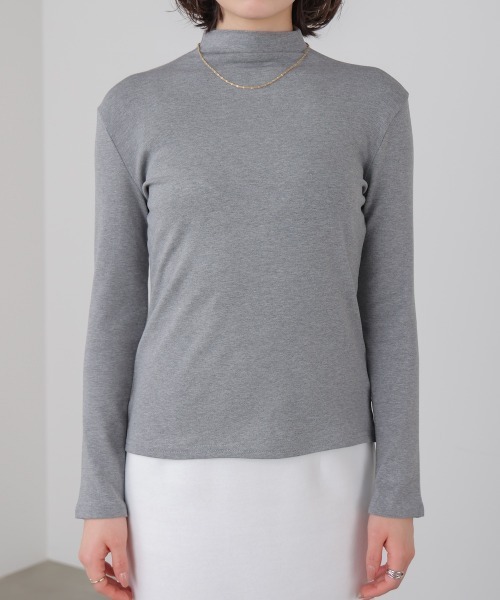 Bou Jeloud(ブージュルード)の「裏起毛シンプルインナー(Tシャツ/カットソー・レディース・ベージュ/アイボリー/ブラック/グレー/ブルー・FREE)」の19枚目の写真