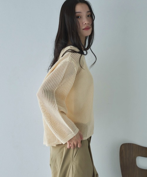 Doux archives(ドゥアルシーヴ)の「透かし柄メッシュニット(ニット/セーター・レディース・グレー/テラコッタ/クリーム・FREE)」の17枚目の写真