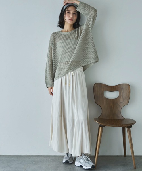 Doux archives(ドゥアルシーヴ)の「透かし柄メッシュニット(ニット/セーター・レディース・グレー/テラコッタ/クリーム・FREE)」の22枚目の写真