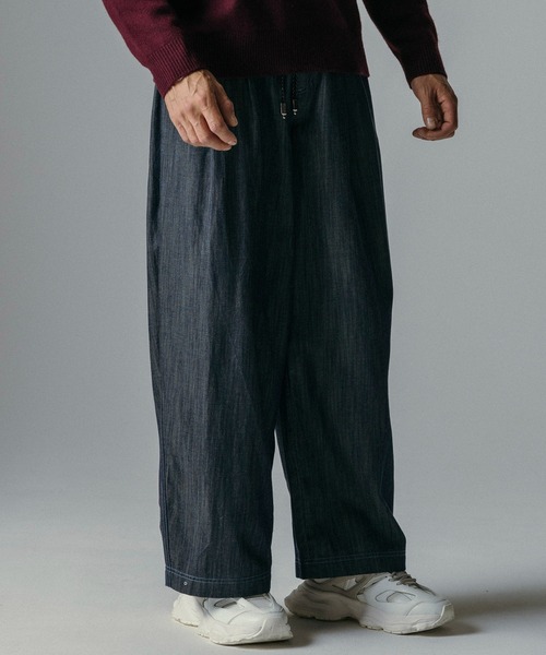 CIRCLEE(サークリー)の「CIRCLEE(サークリー)編み紐付き クロップド丈 ワイドデニムパンツ(デニムパンツ・メンズ・ブルー・M)」の6枚目の写真