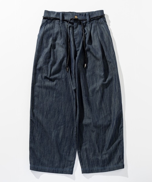 CIRCLEE(サークリー)の「CIRCLEE(サークリー)編み紐付き クロップド丈 ワイドデニムパンツ(デニムパンツ・メンズ・ブルー・M)」の10枚目の写真
