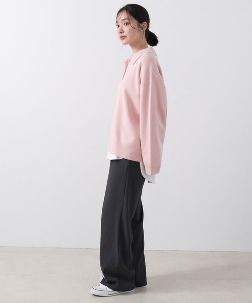 anyfee（エニフィー）の「【anyfee/大きいサイズ】ダブルジャージー裾ラウンドクルーネックロンT（Tシャツ/カットソー・レディース・ブラック/チャコール/アイボリー・LL/3L/4L/5L）」の21枚目の写真