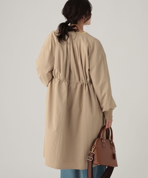 Elura（エルーラ）の「ツイルドロストコート/621804（ノーカラーコート・レディース・ネイビー/ベージュ・FREE）」の6枚目の写真