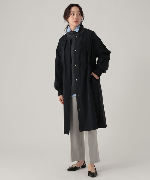 Elura（エルーラ）の「ツイルドロストコート/621804（ノーカラーコート・レディース・ネイビー/ベージュ・FREE）」の7枚目の写真