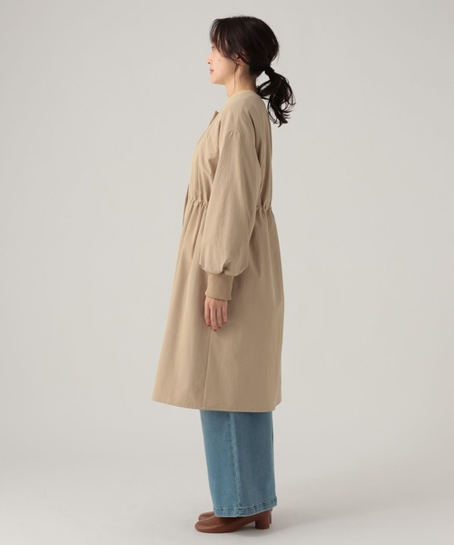 Elura（エルーラ）の「ツイルドロストコート/621804（ノーカラーコート・レディース・ネイビー/ベージュ・FREE）」の10枚目の写真