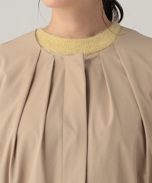 Elura（エルーラ）の「ツイルドロストコート/621804（ノーカラーコート・レディース・ネイビー/ベージュ・FREE）」の13枚目の写真