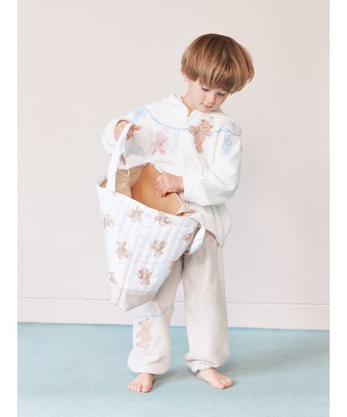 gelato pique（ジェラートピケ）の「【入園入学グッズ】【限定カラーあり】レッスンバッグ（トートバッグ・キッズ・ピンク/ブルー/オフホワイト/ベージュ・F）」の9枚目の写真