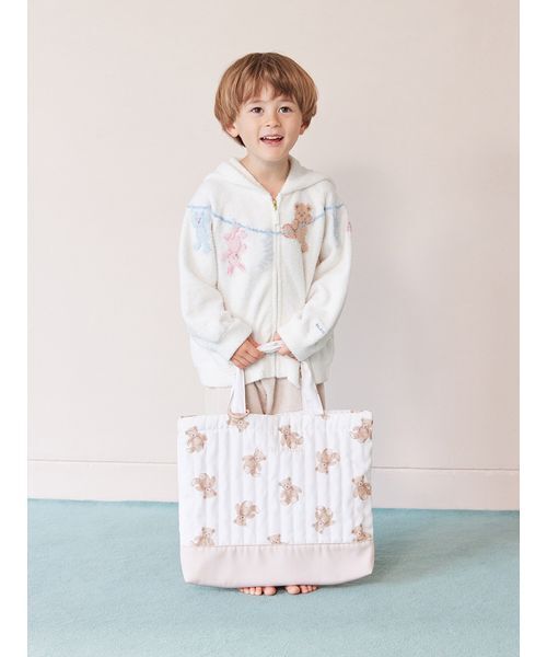 gelato pique（ジェラートピケ）の「【入園入学グッズ】【限定カラーあり】レッスンバッグ（トートバッグ・キッズ・ピンク/ブルー/オフホワイト/ベージュ・F）」の10枚目の写真