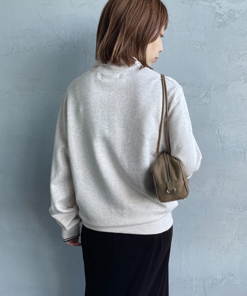 FRED PERRY（フレッドペリー）の「[FRED PERRY/フレッドペリー] ワンポイント刺繍ロゴ ハーフジップスウェット M3574（スウェット・レディース・アイボリー/ブルー系/ボルドー/キャメル/グリーン/ダークグリーン/グレー/グレイッシュベージュ・S/L/M/XL）」の13枚目の写真