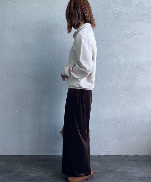 FRED PERRY（フレッドペリー）の「[FRED PERRY/フレッドペリー] ワンポイント刺繍ロゴ ハーフジップスウェット M3574（スウェット・レディース・アイボリー/ブルー系/ボルドー/キャメル/グリーン/ダークグリーン/グレー/グレイッシュベージュ・S/L/M/XL）」の15枚目の写真