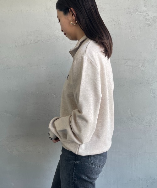 FRED PERRY（フレッドペリー）の「[FRED PERRY/フレッドペリー] ワンポイント刺繍ロゴ ハーフジップスウェット M3574（スウェット・レディース・アイボリー/ブルー系/ボルドー/キャメル/グリーン/ダークグリーン/グレー/グレイッシュベージュ・S/L/M/XL）」の19枚目の写真
